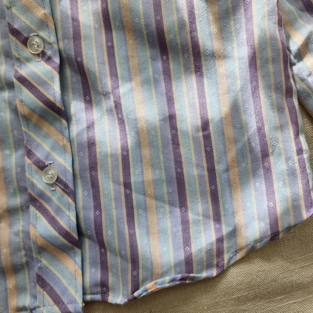 Vintage Mock Neck Striped Girls Shirt 4t